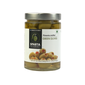 Sparta Greek Green Stuffed Olives- Pimento 580 gms