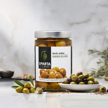 Sparta Gourmet Garlic Stuffed Green Olives - 580 gms