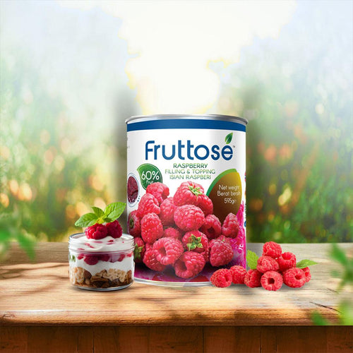 Fruttose Raspberry Filling and Topping (60% Fruit) - 595 Gms