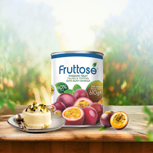 Fruttose Passion Fruit Filling and Topping (60% Fruit) - 610 Gms