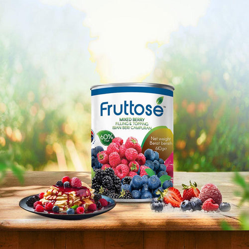 Fruttose Mixed Berry Filling and Topping (60% Fruit) - 610 Gms