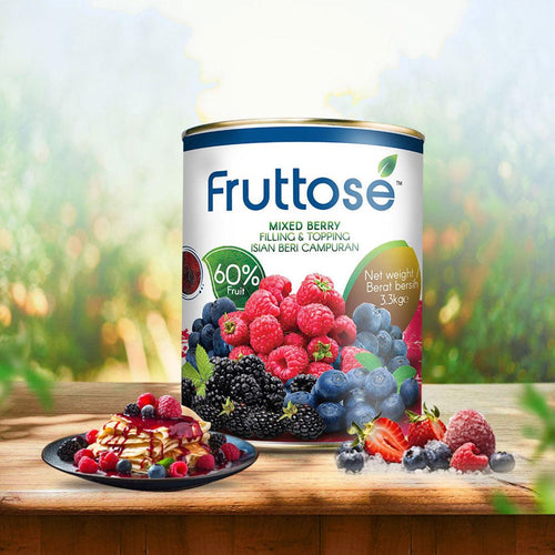 Fruttose Mixed Berry Filling and Topping (60% Fruit) - 3.3 Kg