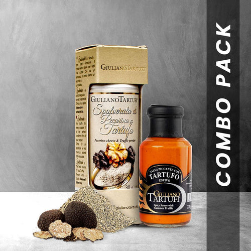 Giuliano Tartufi Hot Spicy Sauce(220g) with Pecorino Cheese Truffle Powder(30g) Combo Pack