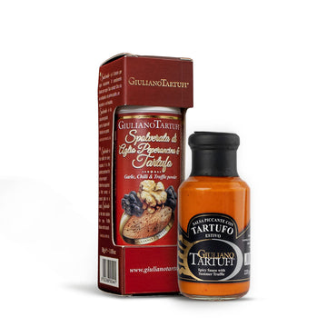 Giuliano Tartufi Hot Spicy Sauce(220g) with Garlic, Chilly & Summer Truffle Powder(30g) Combo Pack