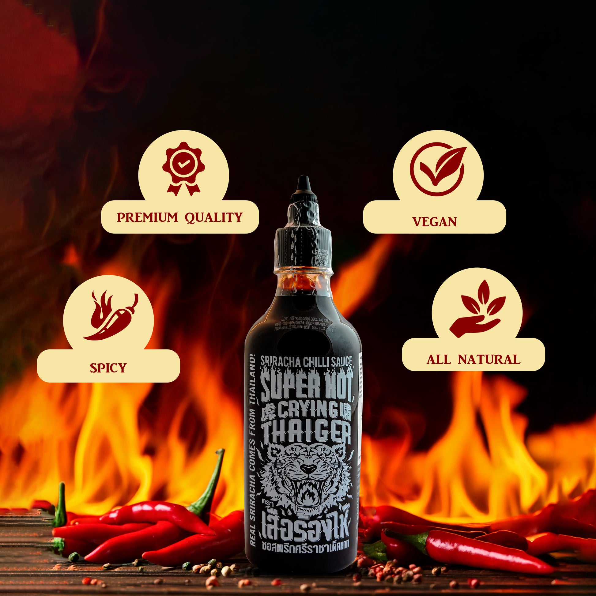 Suree Sriracha Super Hot Chilli Sauce Features - Damati Foods