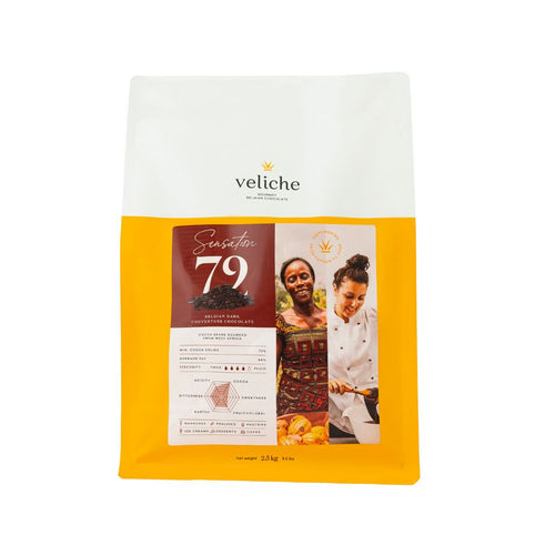 Veliche Belgian Dark Couverture Chocolate - Sensation 72 (2.5 Kg)