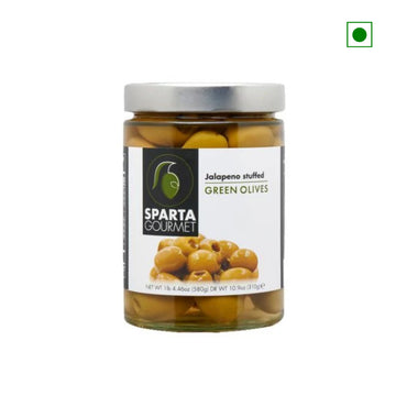 Sparta Greek Green Stuffed Olives- Jalapeno 580 gms