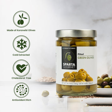Pitted Green Olives (580 gms) By Sparta Gourmet