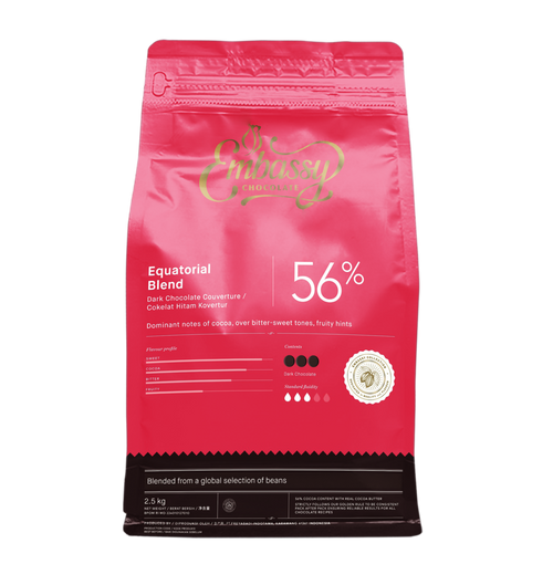 Embassy Equatorial Blend Dark Chocolate Couverture (56%) - 2.5 Kg