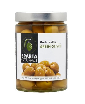 Sparta Greek Green Stuffed Olives- Garlic 580 gms