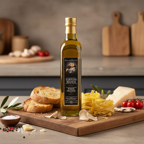 White Truffle Flavoured Extra Virgin Olive Oil Dressing (500 ml) By Giuliano Tartufi
