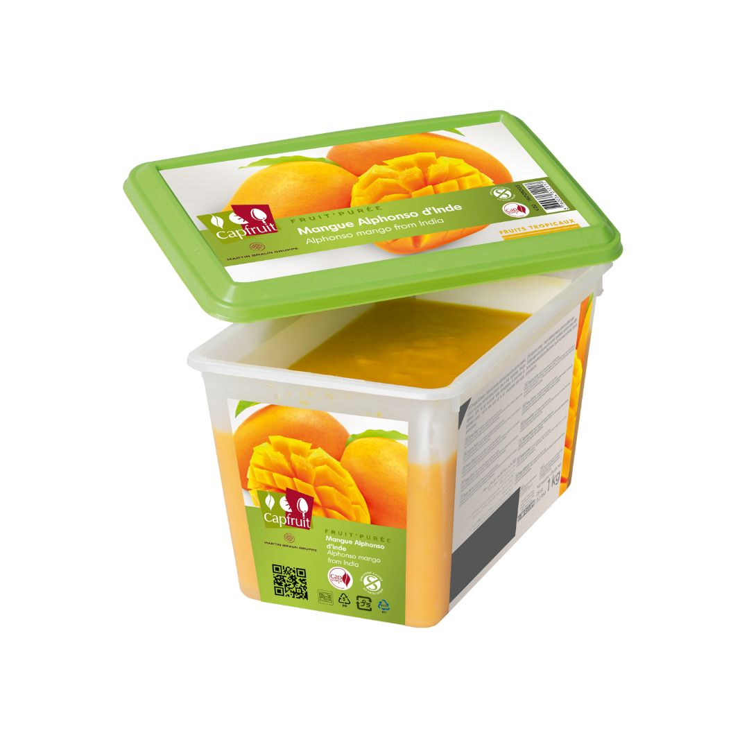 Capfruit French Sugar Free Frozen Fruit Puree Alphonso Mango 1 kg