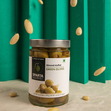 Sparta Greek Green Stuffed Olives- Almond 580 gms