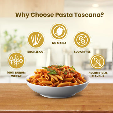 Pasta Toscana Penne Rigate (Whole Wheat Organic) Pasta - 500 gms