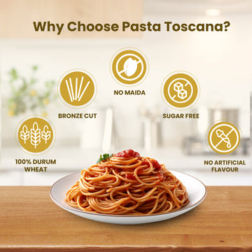 Pasta Toscana Spaghetti (Whole Wheat Organic) Pasta - 500 gms