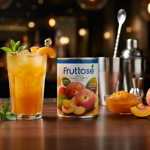 Fruttose Peach Filling and Topping (70% Fruit) - 610 Gms