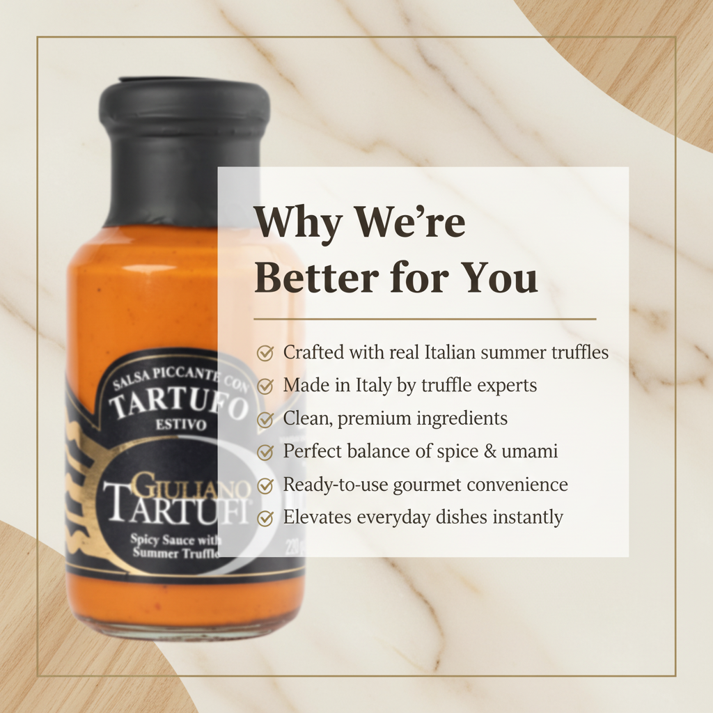 Giuliano Tartufi Spicy Sauce with Summer Truffle Features - Damati Foods