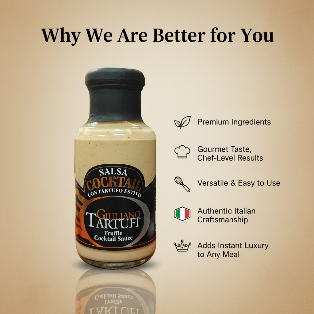 Giuliano Tartufi Truffle Cocktail Sauce Features - Damati Foods
